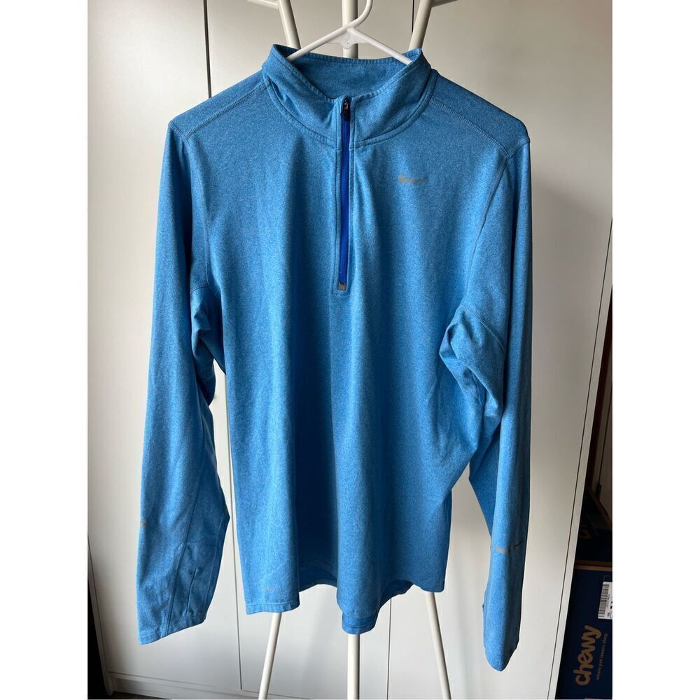 Nike Blue long sleeve dri fit Running Quarter Zip Mens SZ M
